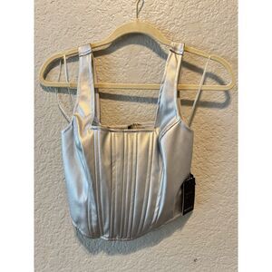 Women's Japna Silver Cropped Top Size Small